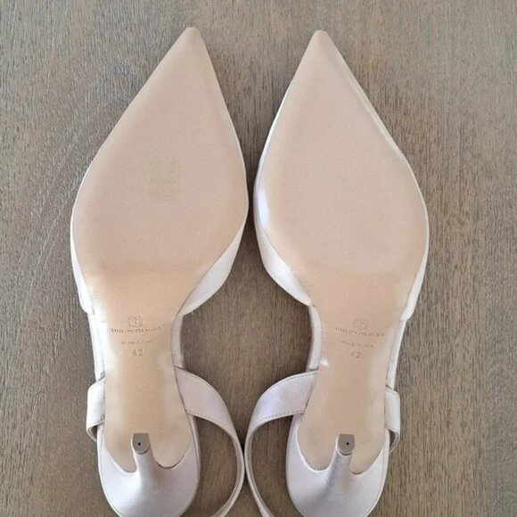 Bruno Magli Moda Pump in Champagne Satin Leather - Size: 10.5 - Picture 8 of 9